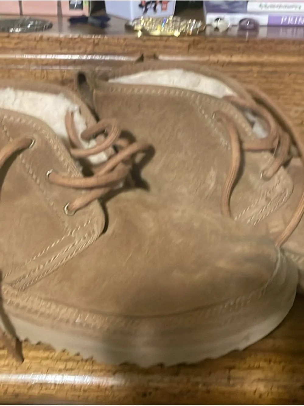 UGG Kids Chestnut Brown Suede Lace-Up Boots